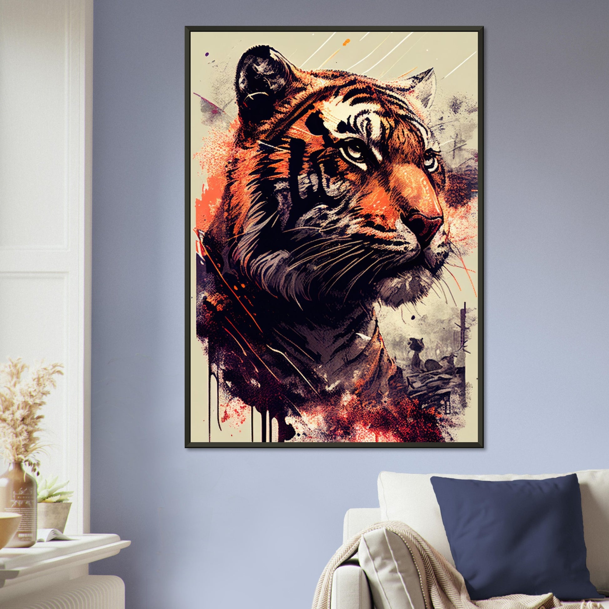 Geheimnisse des Tigerblicks, Poster mit Alurahmen - Stiersbeste