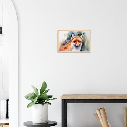 Magie des Fuchsgeistes, Poster mit Holzrahmen - Stiersbeste