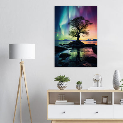 Polarlicht Baum, Holzdruck - Stiers Beste