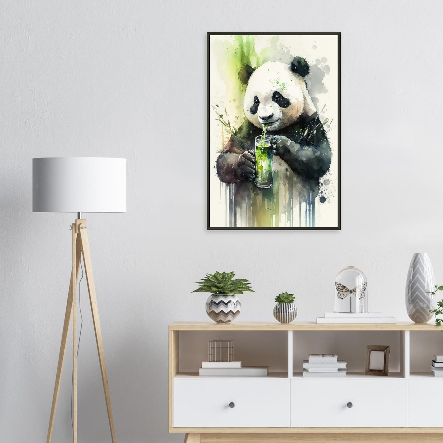 Panda Shake, Poster mit Alurahmen - Stiersbeste