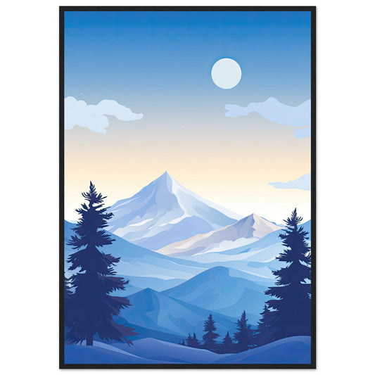 Blue Mountain, Poster mit Holzrahmen - Stiers Beste