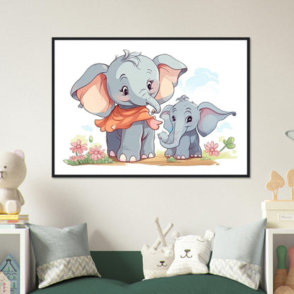 Elephant Cutie, Poster mit Holzrahmen - Stiersbeste