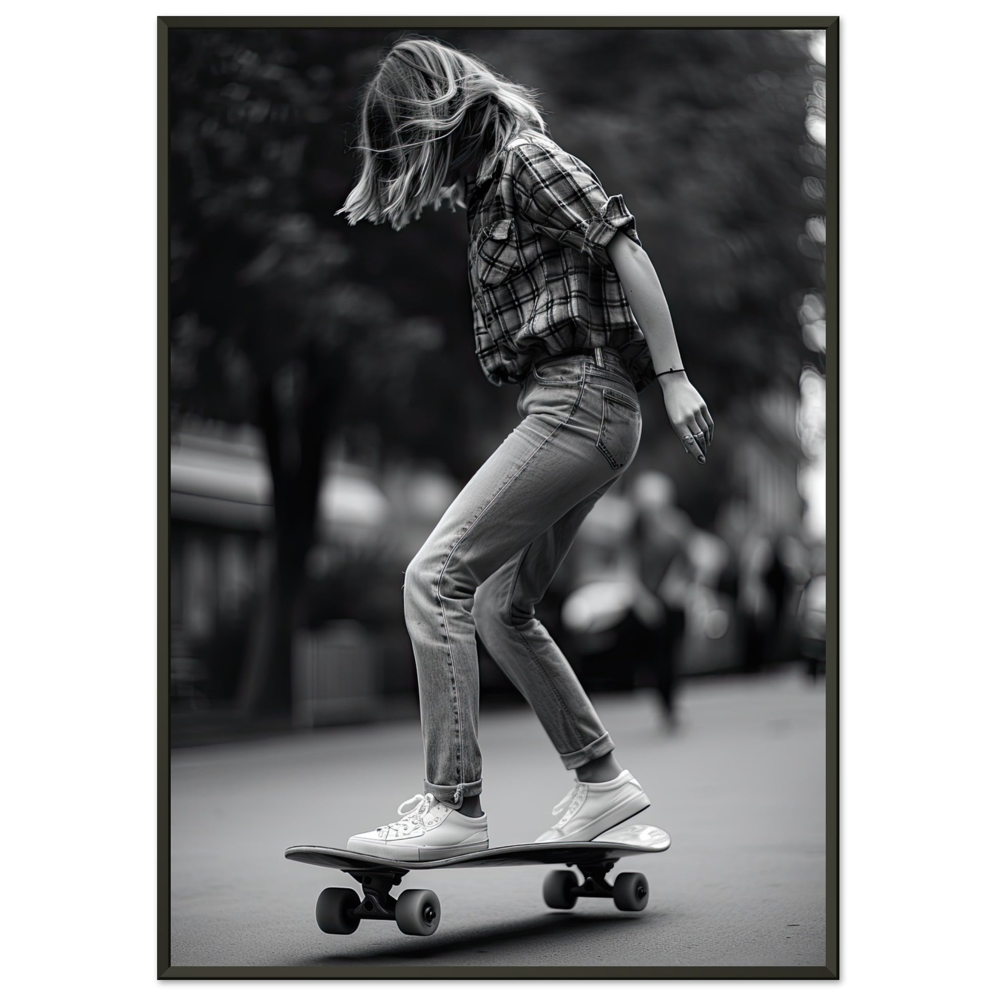 Skater Girl, Poster mit Alurahmen - Stiersbeste