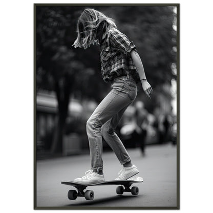 Skater Girl, Poster mit Alurahmen - Stiersbeste