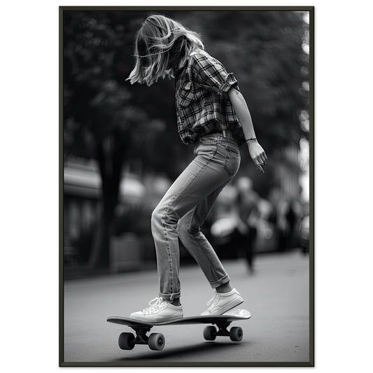 Skater Girl, Poster mit Alurahmen - Stiersbeste