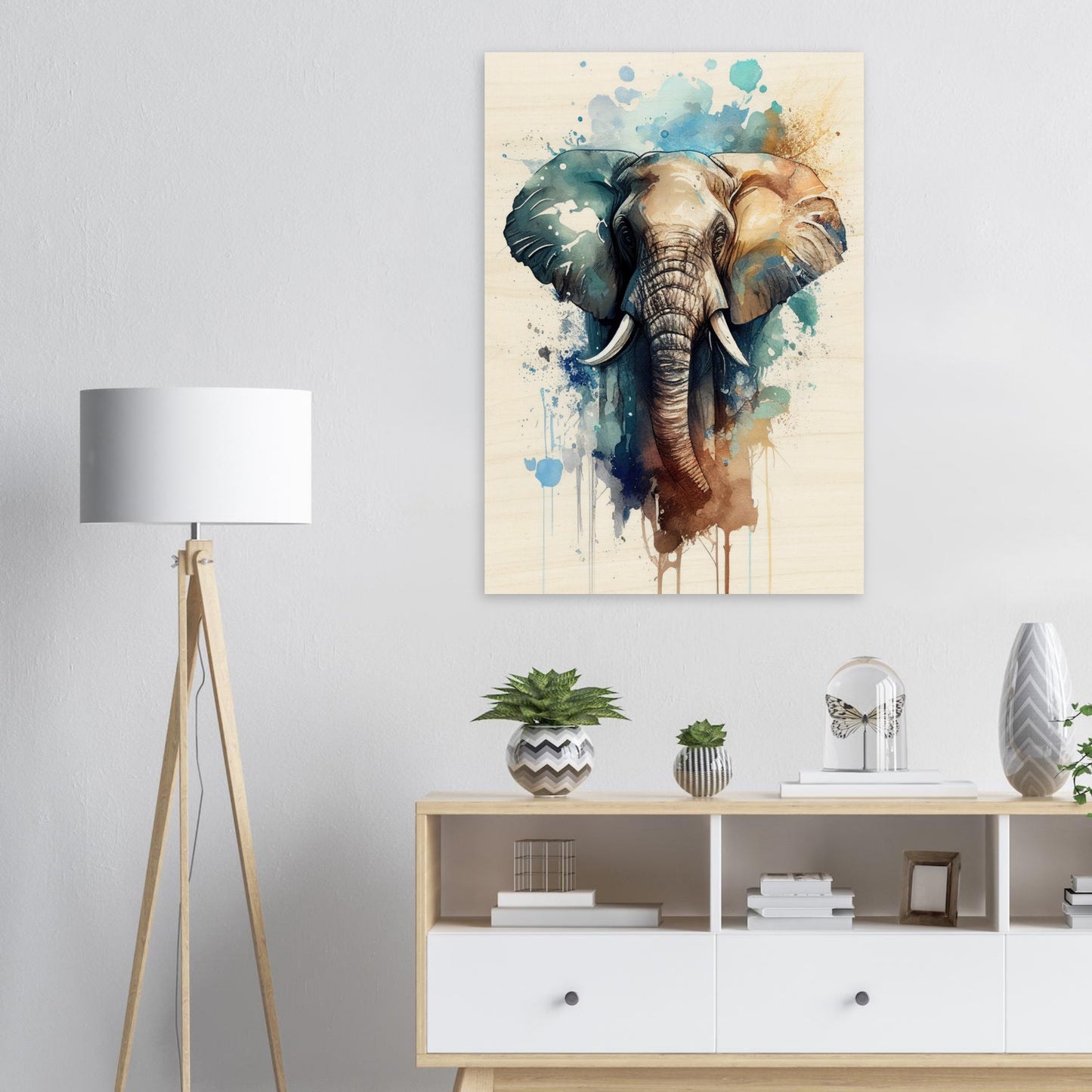 Elefant im Farbrausch, Holzdruck - Stiersbeste