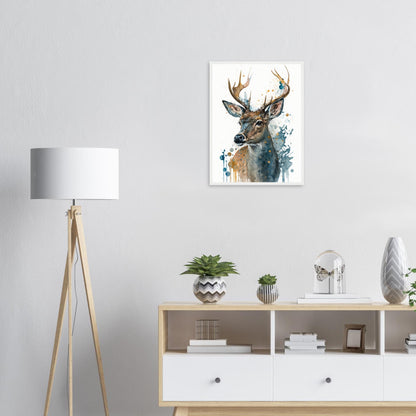Lebendige Wildvisionen, Poster mit Holzrahmen - Stiersbeste