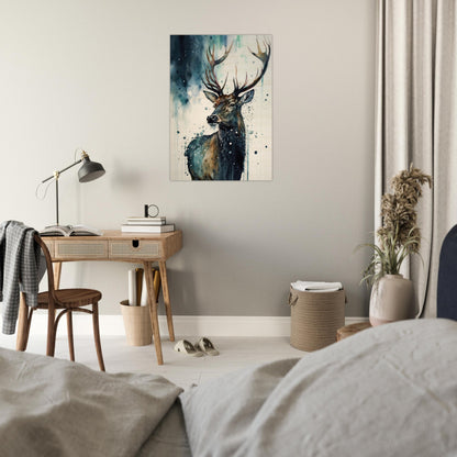 Der Pinselhirsch, Holzdruck - Stiersbeste