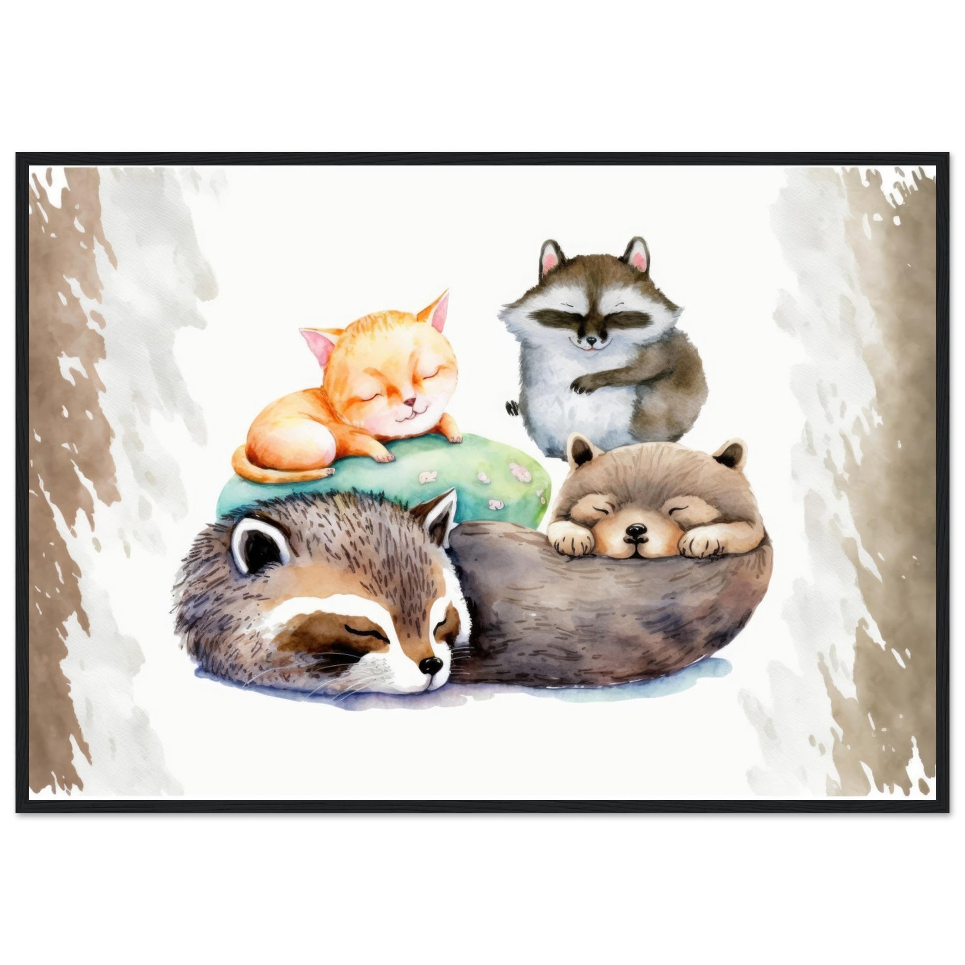 Pyjama Party, Poster mit Holzrahmen - Stiersbeste