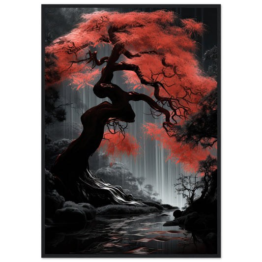 Kirschblütenfeuer, Poster mit Holzrahmen - Stiersbeste