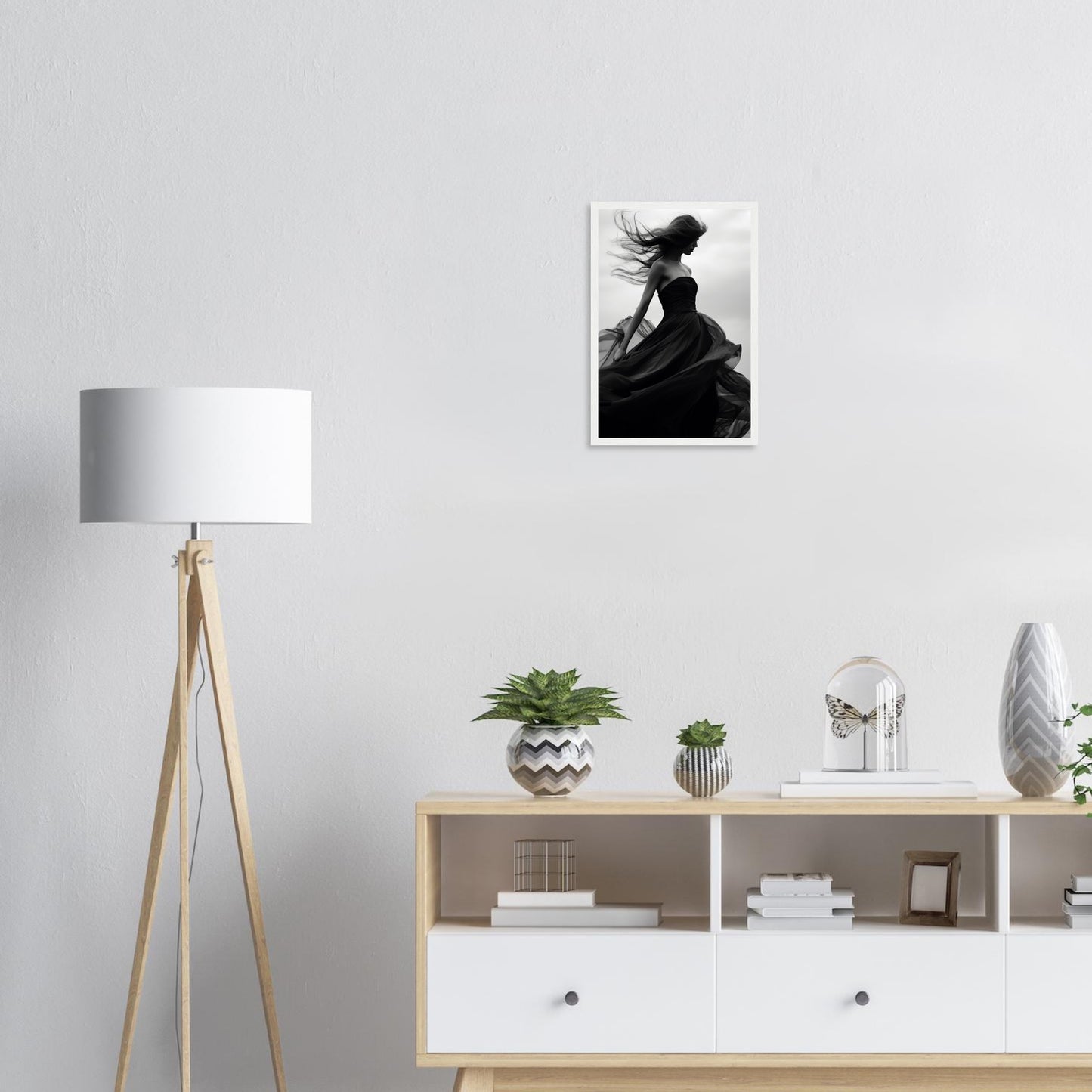 Eleganz im Wind, Poster mit Holzrahmen - Stiers Beste