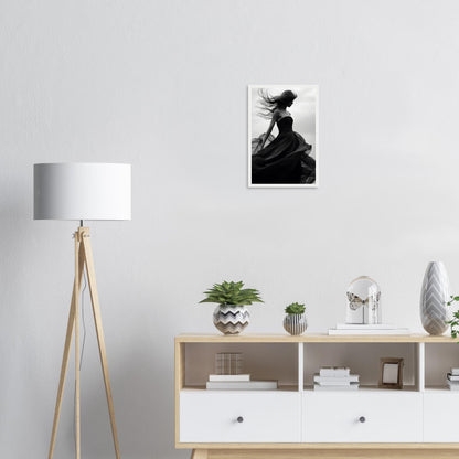 Eleganz im Wind, Poster mit Holzrahmen - Stiers Beste