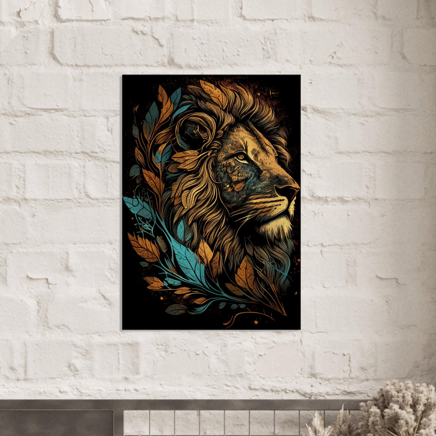 Leaf Lion, Leinwanddruck - Stiersbeste