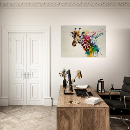 Giraffe Splash Art, Holzdruck - Stiersbeste