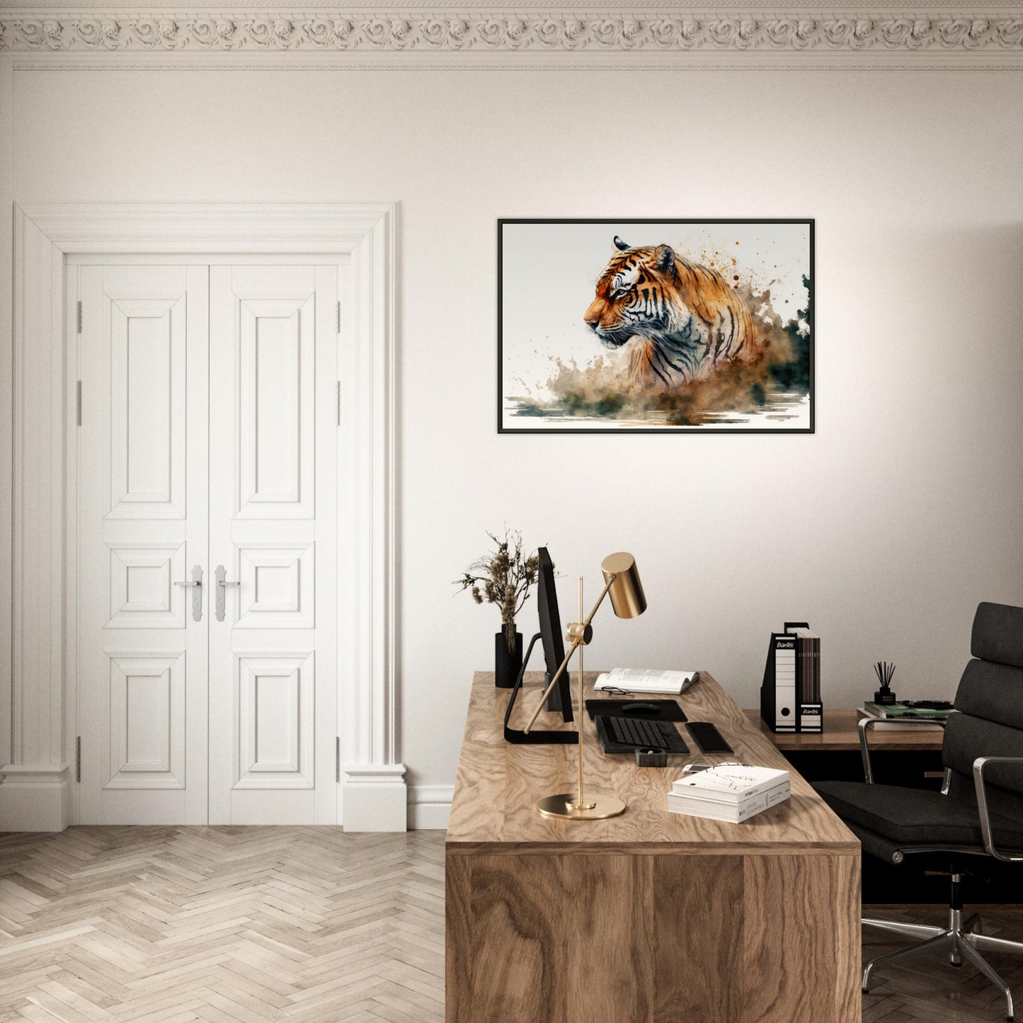 Faszination des Tigers, Poster mit Alurahmen - Stiersbeste