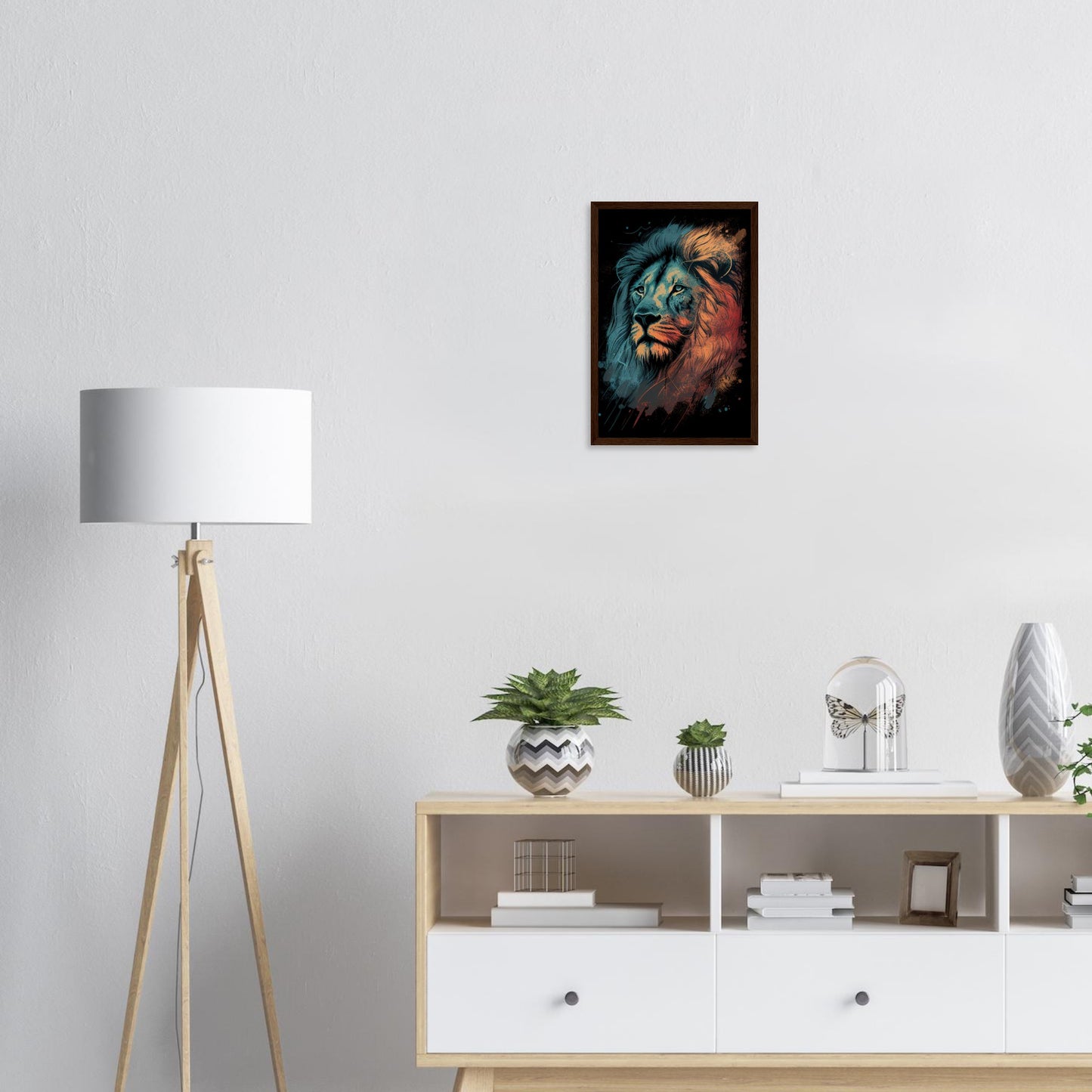 Eyes of the King, Poster mit Holzrahmen - Stiersbeste