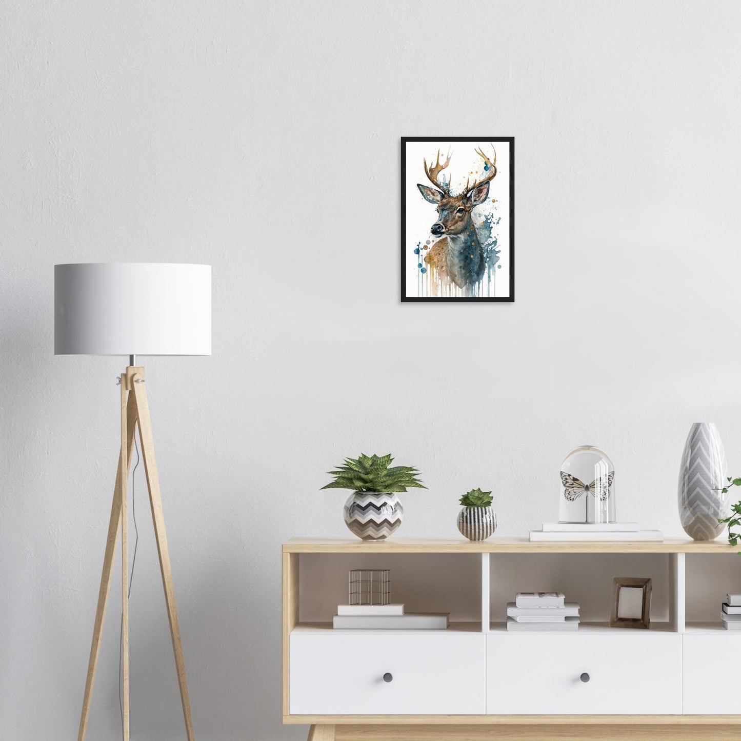 Lebendige Wildvisionen, Poster mit Holzrahmen - Stiersbeste