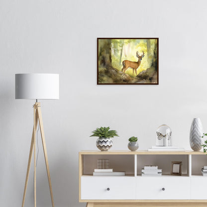 In den Wäldern der Majestät, Poster mit Holzrahmen - Stiersbeste