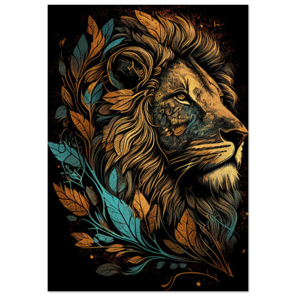 Leaf Lion, Aluminiumdruck - Stiersbeste