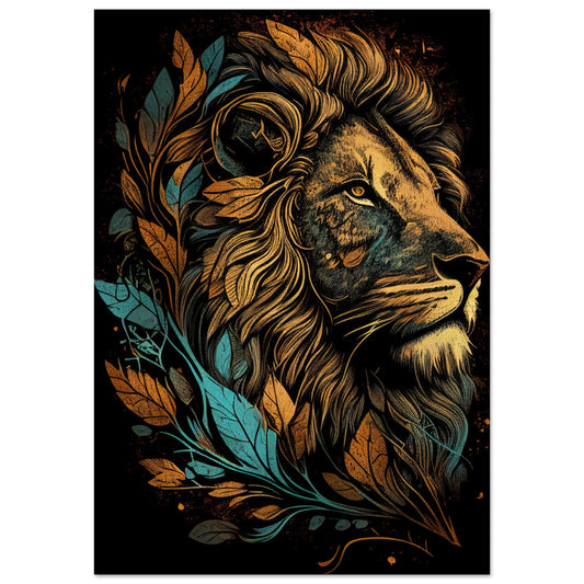 Leaf Lion, Aluminiumdruck - Stiersbeste