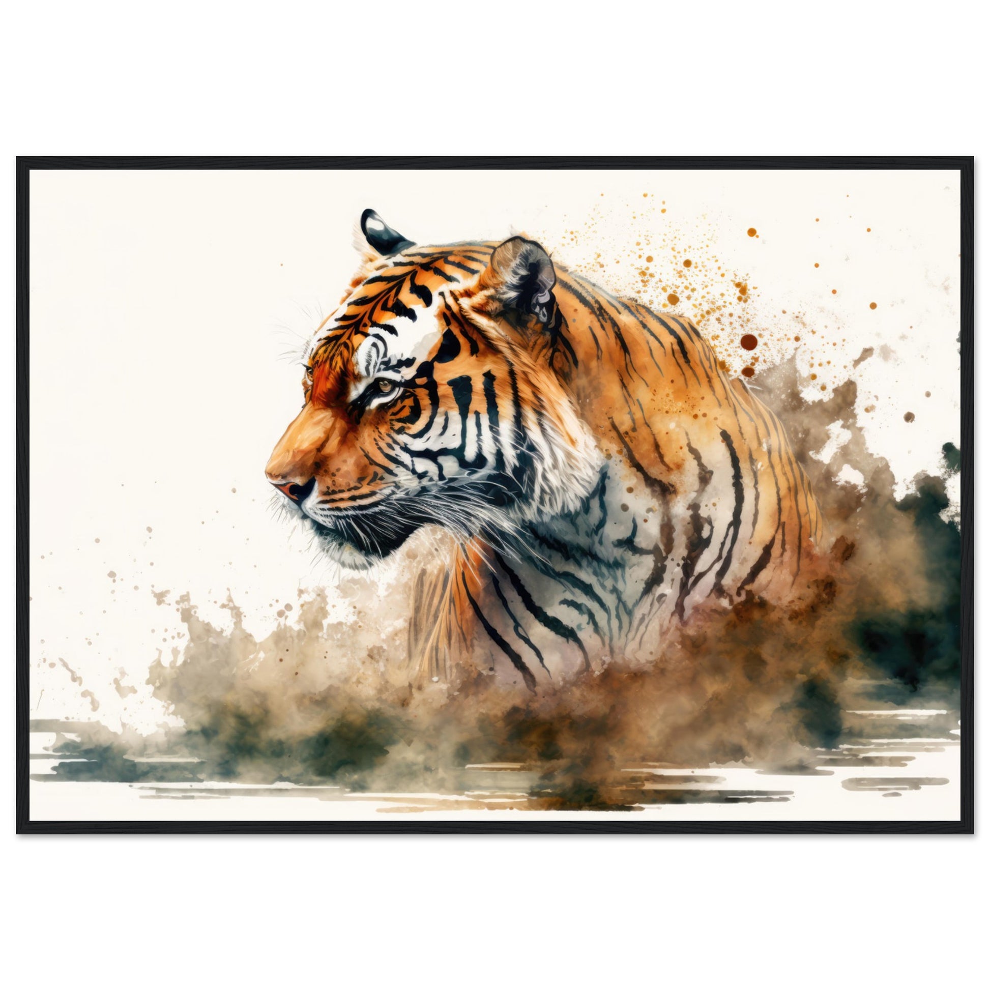 Faszination des Tigers, Poster mit Holzrahmen - Stiersbeste