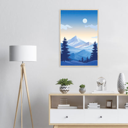 Blue Mountain, Poster mit Holzrahmen - Stiers Beste