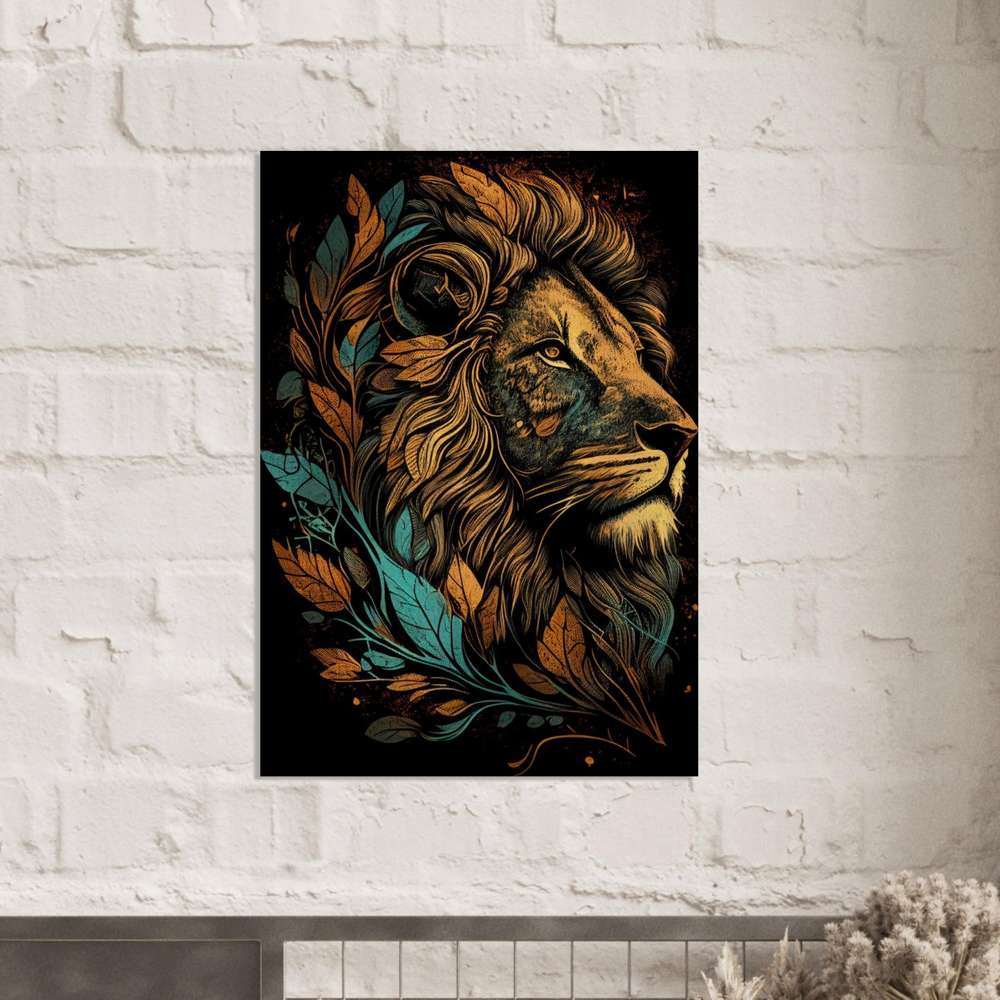 Leaf Lion, Holzdruck - Stiersbeste
