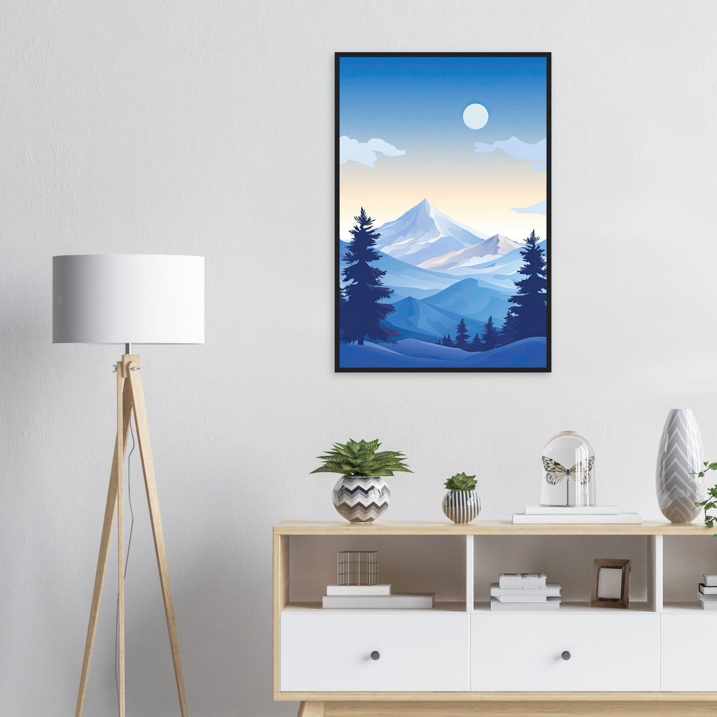 Blue Mountain, Poster mit Holzrahmen - Stiers Beste