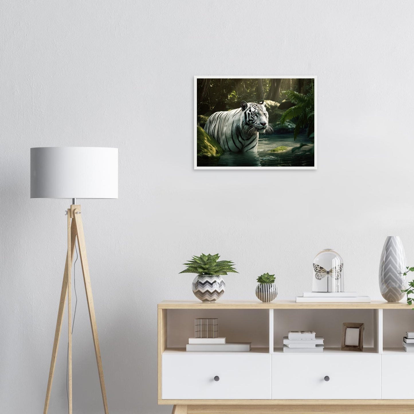 Tiger Bad, Poster mit Holzrahmen - Stiersbeste