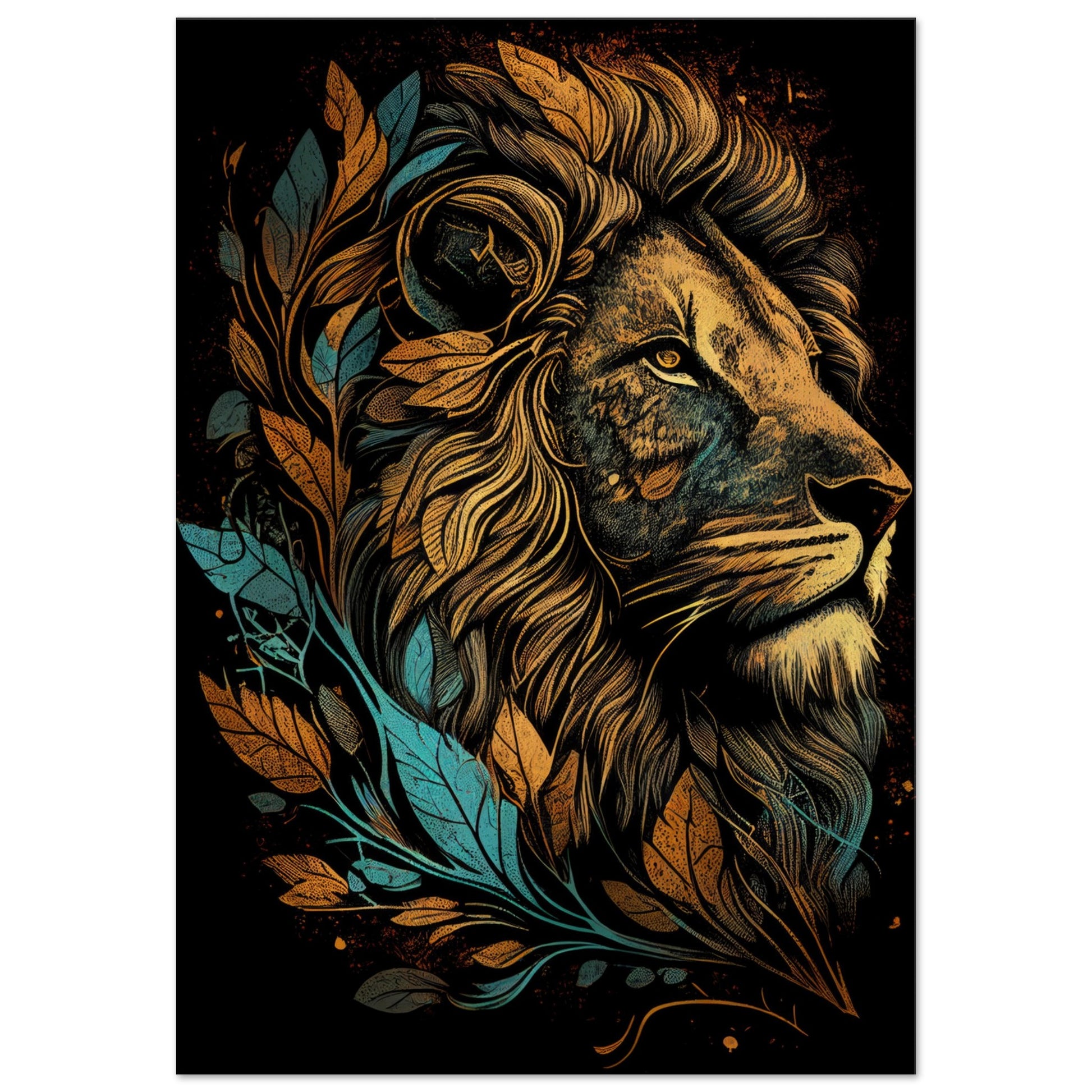 Leaf Lion, Leinwanddruck - Stiersbeste