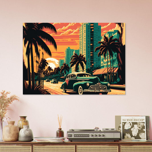 Retro Miami, Aluminiumdruck - Stiersbeste
