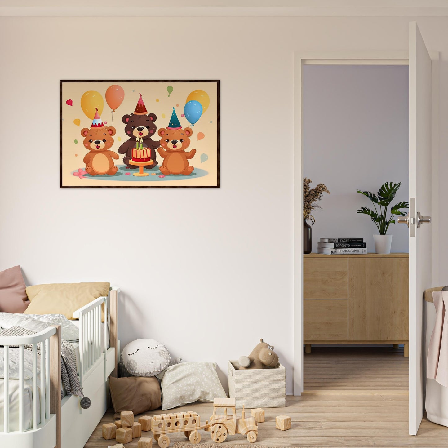 Bärige Party, Poster mit Holzrahmen - Stiersbeste