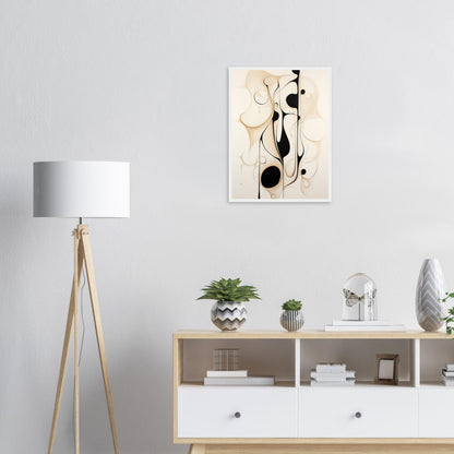 Harmonisch Schwarz, Poster mit Holzrahmen - Stiers Beste