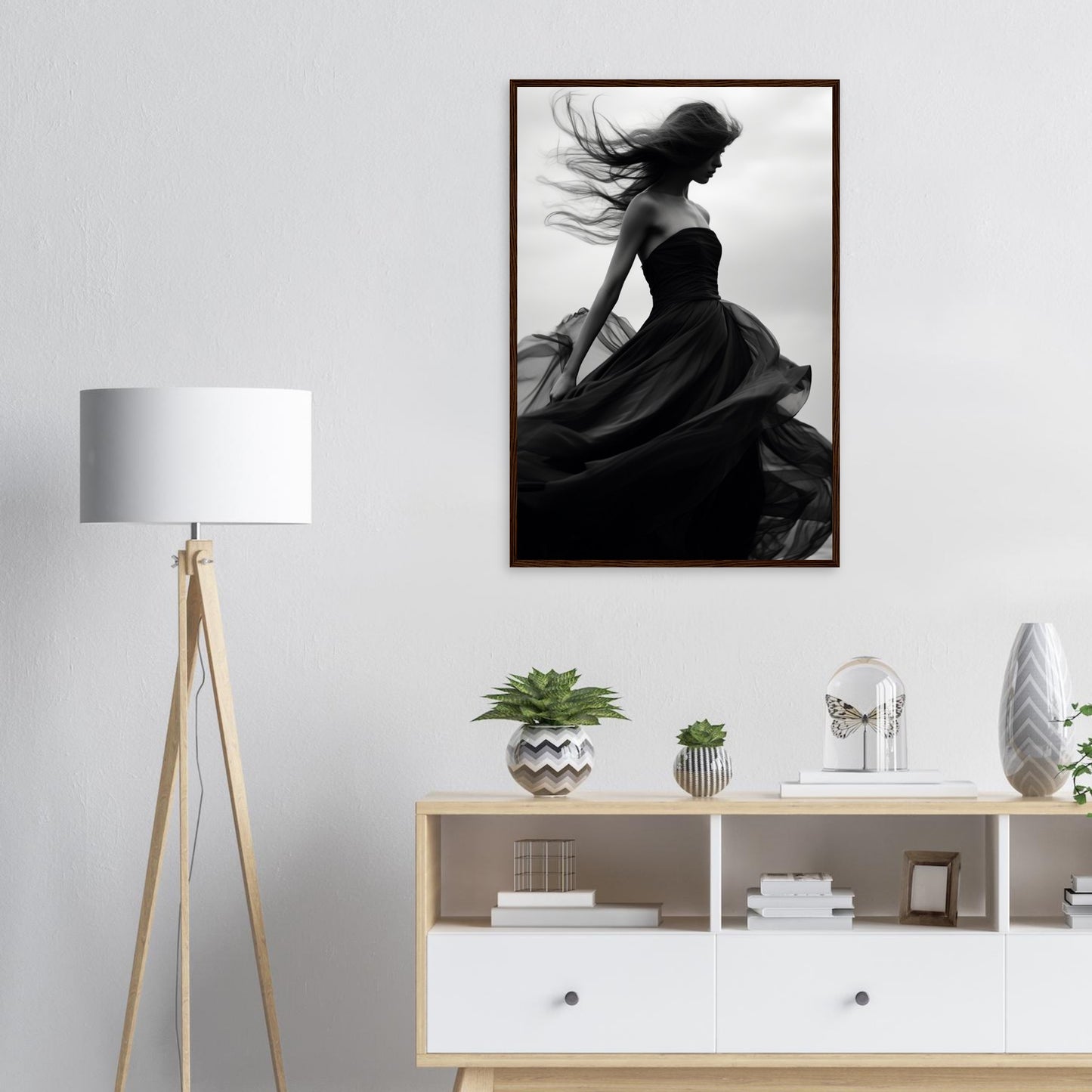 Eleganz im Wind, Poster mit Holzrahmen - Stiers Beste