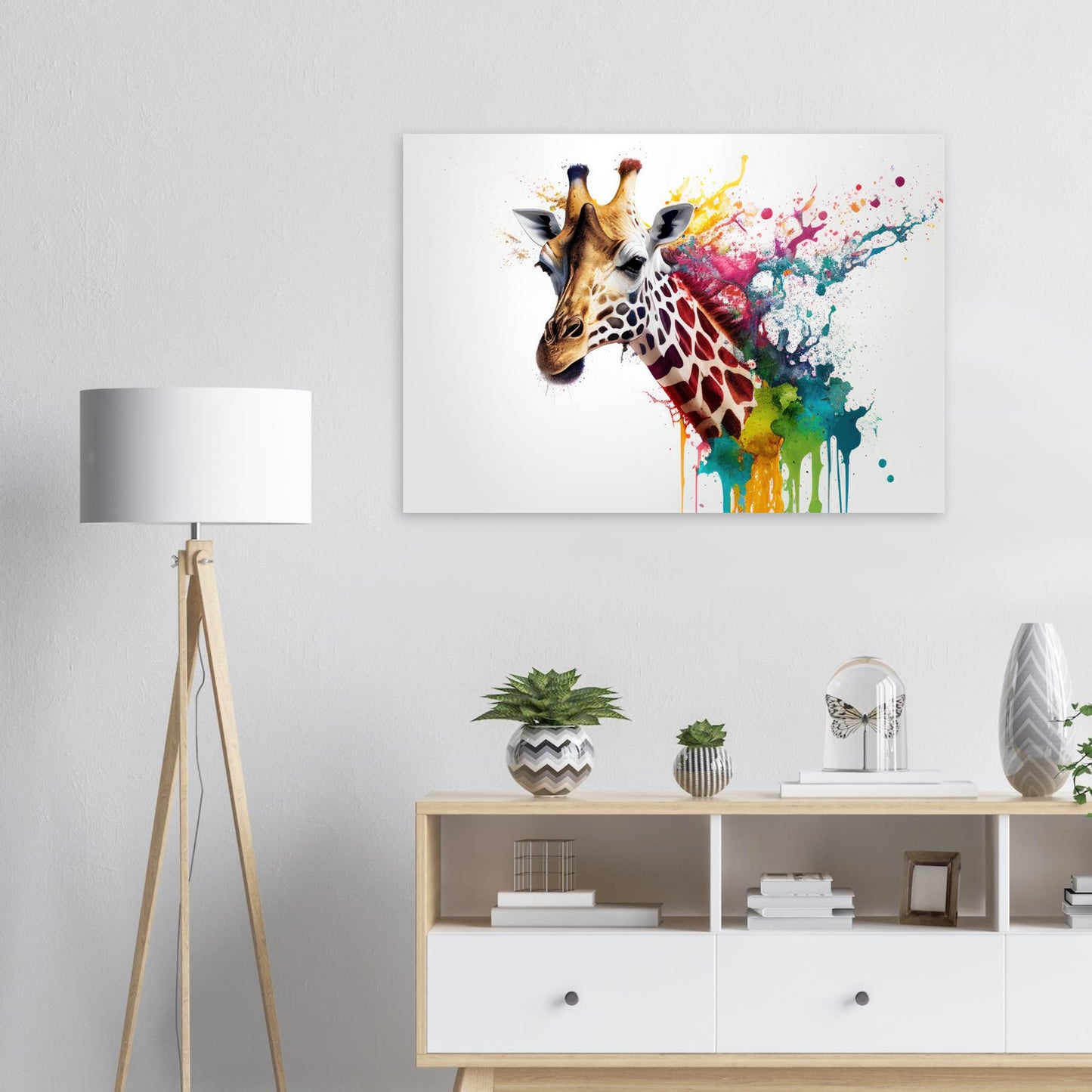 Giraffe Splash Art, Aluminiumdruck - Stiersbeste