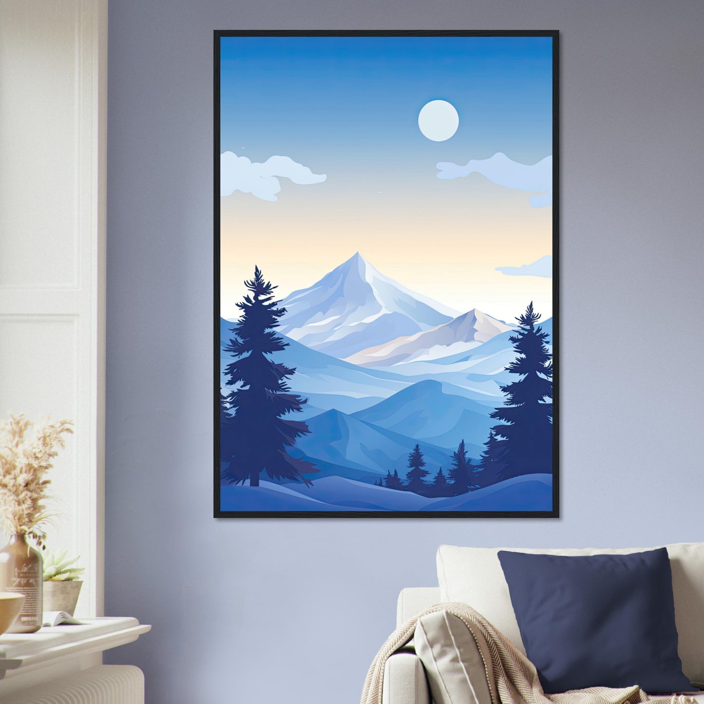 Blue Mountain, Poster mit Holzrahmen - Stiers Beste