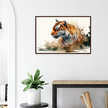 Faszination des Tigers, Poster mit Holzrahmen - Stiersbeste