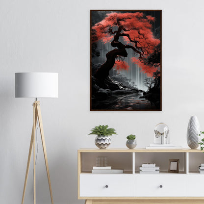 Kirschblütenfeuer, Poster mit Holzrahmen - Stiersbeste