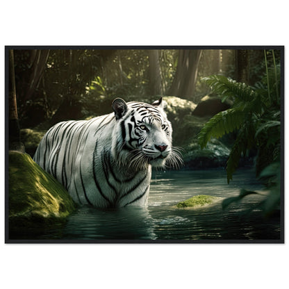 Tiger Bad, Poster mit Holzrahmen - Stiersbeste