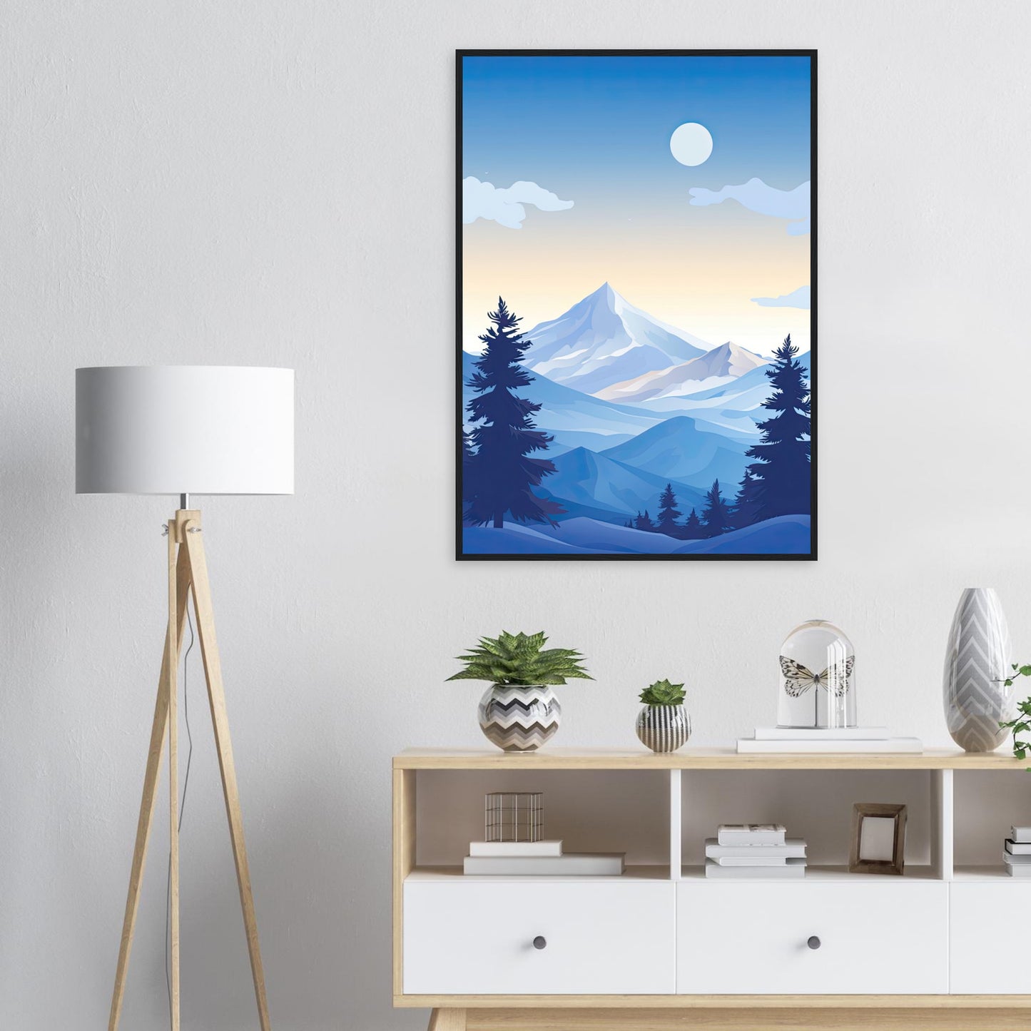 Blue Mountain, Poster mit Holzrahmen - Stiers Beste