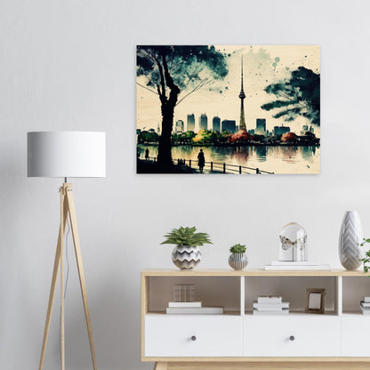 Ruhiges Tokyo, Holzdruck - Stiersbeste