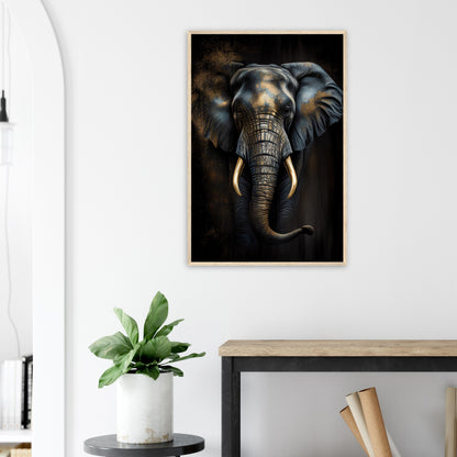 Der glanzvolle Elefant, Poster mit Holzrahmen - Stiersbeste