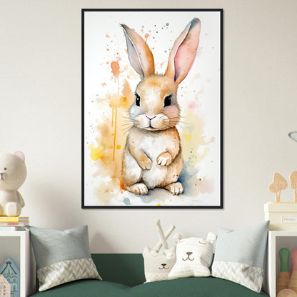 Knuddel der Hoppelhase, Poster mit Holzrahmen - Stiersbeste