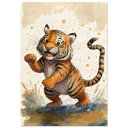 Matschiger Tiger, Holzdruck - Stiersbeste