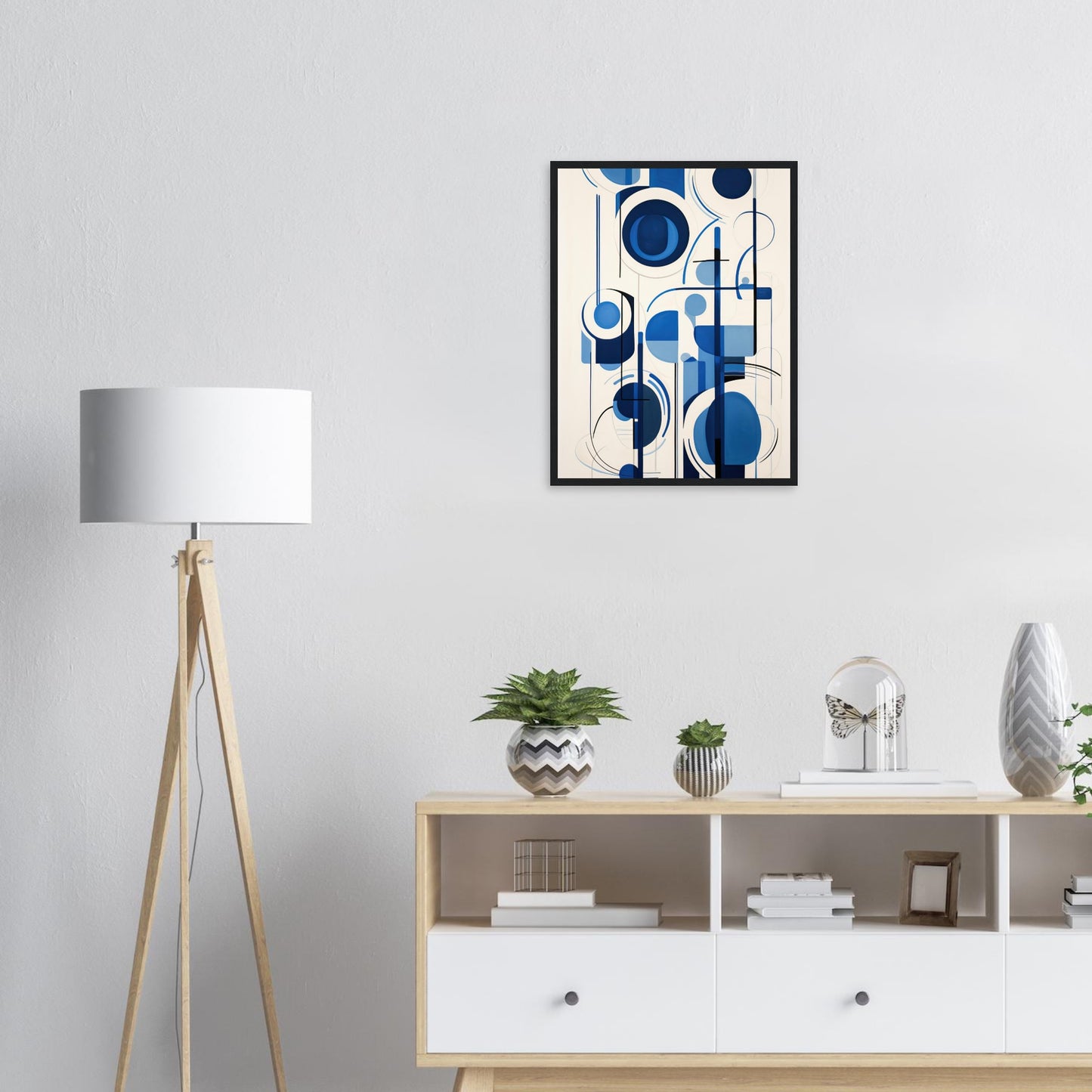 Blaue Harmonie, Poster mit Holzrahmen - Stiers Beste