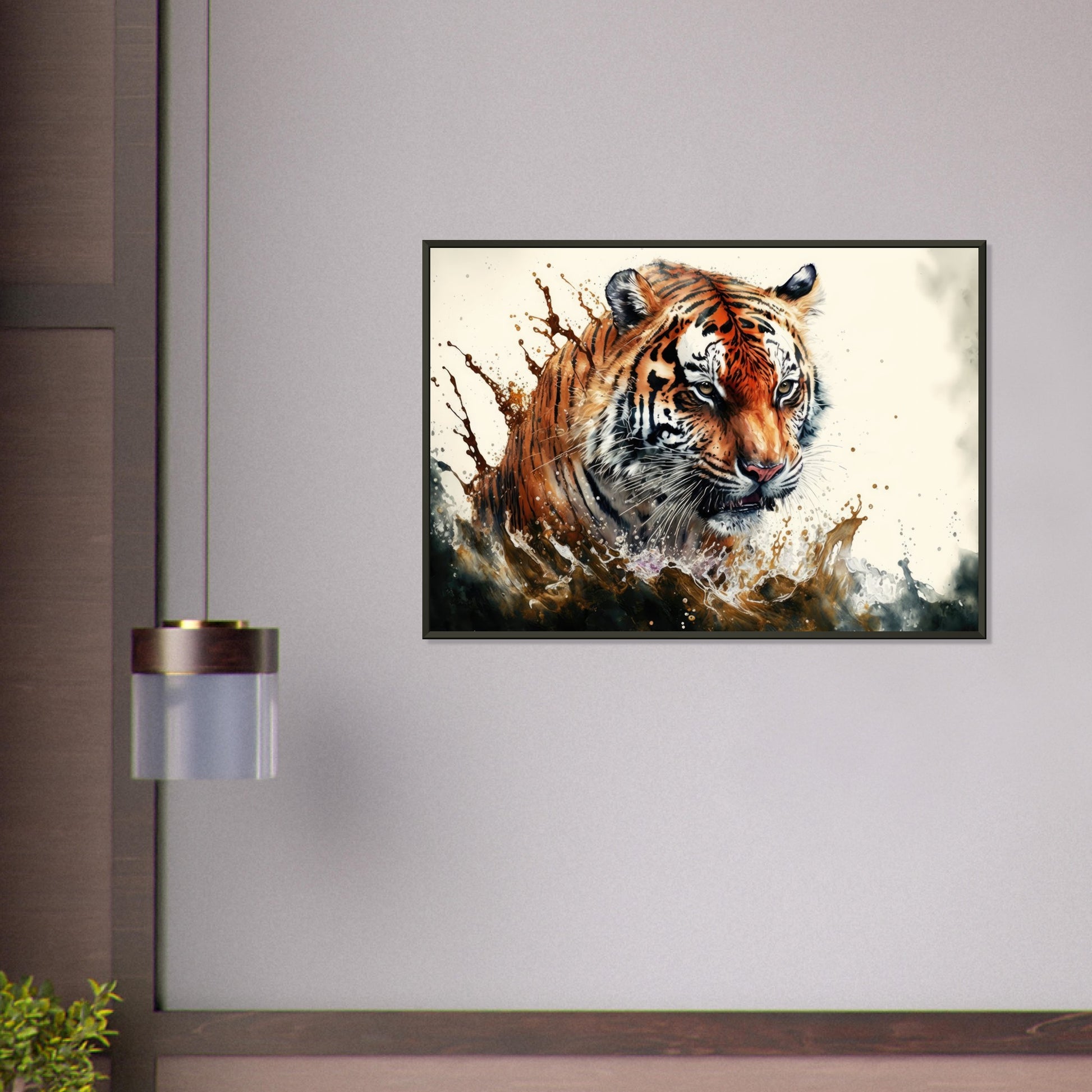 Tiger Splash, Poster mit Alurahmen - Stiersbeste