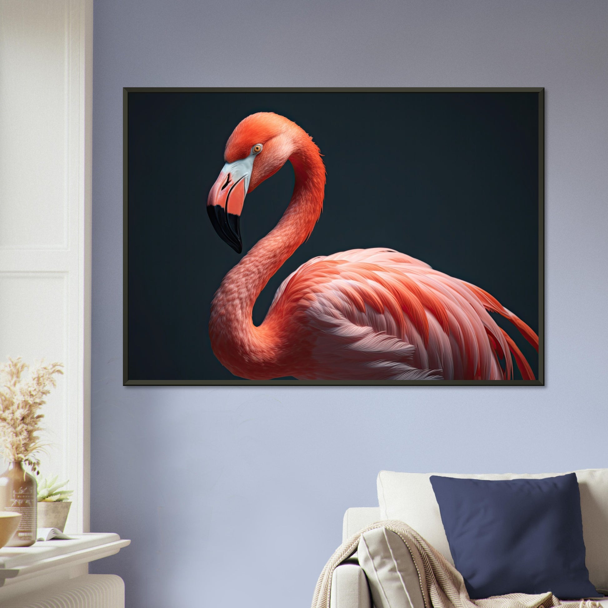 Flamingo in the Studio, Poster mit Alurahmen - Stiersbeste