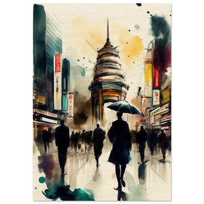 Tokyo Rush Hour, Holzdruck - Stiersbeste