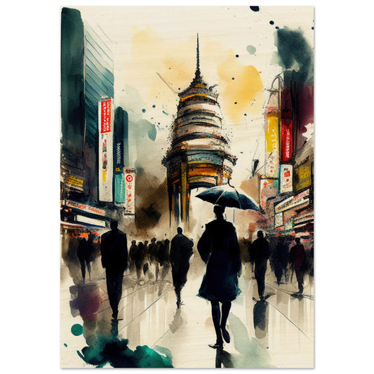 Tokyo Rush Hour, Holzdruck - Stiersbeste