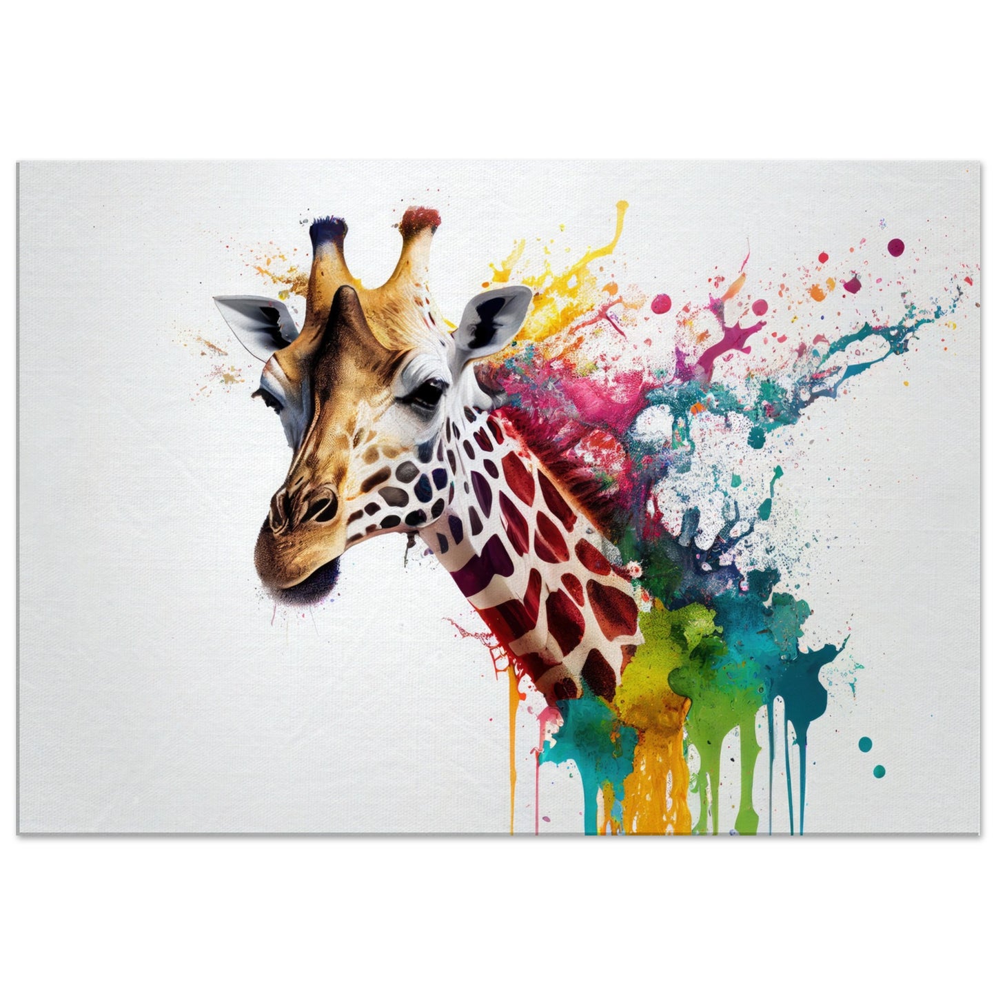 Giraffe Splash Art, Leinwanddruck - Stiersbeste